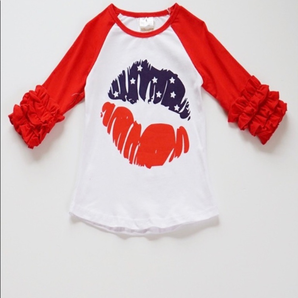 Toddler and Little Girls' 4th of July kiss top